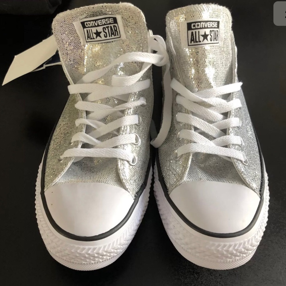 Converse All-Star Uni-Sex Silver Glitter Sneakers